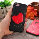 Wholesale iPhone SE (2020) / 8 / 7 Apple Design Studs Armor PU Leather Case (Red)